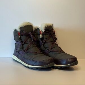 Sorel Whitney Short Lace Winter Boots – Women’s Size 9 – Dark Plum
